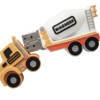 Clé USB créative en forme de camion malaxeur à béton 3D pour la promotion de l'industrie de la construction