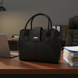 Maletín de Cuero Vacuno Negro Fana Marbella, Bolso Clásico de Negocios para Hombre, Cierre de Solapa Resistente - Product Image 2