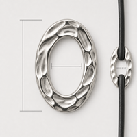 Fermoir ovale personnalisé pour bijoux, connecteur en métal martelé, pièces de pendentif pour la fabrication de colliers, bracelets et boucles d'oreilles