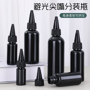 Flacon compte-gouttes en plastique noir anti-lumière pour gel à ongles, 100 ml, distributeur à pression avec embout pointu pour encre de peinture et emballage général - Product Image 3
