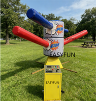 EASYFUN Nouveau Design Commercial Parcours Gonflable Wipeout avec Obstacles Mécaniques Interactifs Rotatifs BuyGame Meltdown