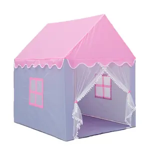 Nouvelle maison gris poudre tente intérieure pour enfants maison de jeu garçons et filles château villa jouer tous les jouets de la famille en gros