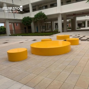 Seduta Pubblica in Vetroresina per Esterni, Sedia <span class=keywords><strong>da</strong></span> Strada, Seduta <span class=keywords><strong>da</strong></span> Giardino e Patio con Struttura in Acciaio - Product Image 2