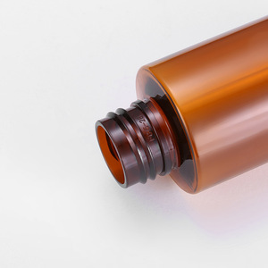 Brown Pet <b>Plastic</b> Cosmetic Bottle 90Ml Screw <b>Cap</b> Cylinder Shape For Personal Care Refills - Product Image 2