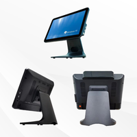 Système de point de vente tactile de 15 pouces pour ordinateur de bureau avec écran client, caisse enregistreuse, système de gestion de restaurant et facturation