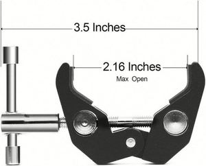 Support de caméra professionnel en aluminium avec rotule, bras à friction magique et pince crabe noire pour DSLR/flash LED/lumière vidéo LCD - Product Image 5