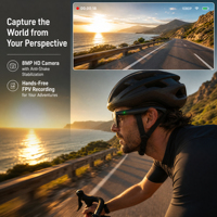 Lunettes de soleil intelligentes 8M avec caméra et traduction IA, photo HD 4K, étanches, pour la conduite en extérieur, lunettes assistées par IA