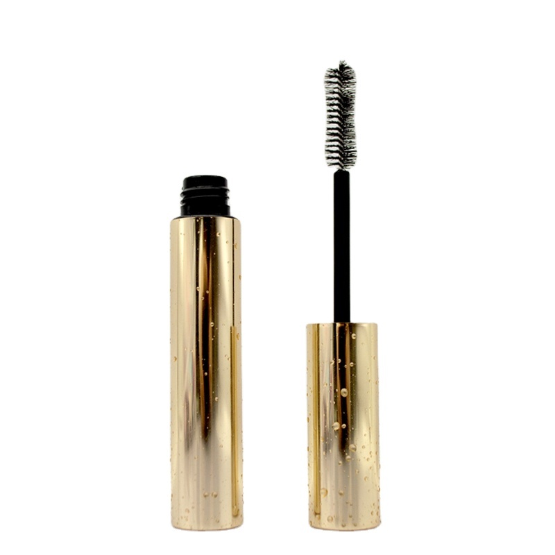 Empty Eyelash Enhancing Serum Tube Shiny Gold Eyeliner Plastic Cosmetic Round Liquid Container Custom Logo Aluminum Mascara Tube