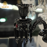 Bougeoir de table en cristal, style baroque et rococo traditionnel, décoratif pour palais, châteaux, hôtels et restaurants, vente en gros JewelleryTop Europe