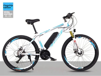 Vélo de montagne électrique pour adultes à cadre en acier de 26 pouces, 21 vitesses, moteur à moyeu arrière sans balais 36V 250W, freins à disque, batterie au lithium, urbain
