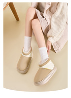 Chaussons d'hiver imperméables à semelle souple, doublure épaisse en peluche, bout fermé, antidérapants, pour intérieur, unisexes