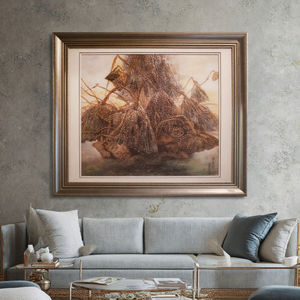 Peinture Murale sur Toile en Grès Style Fleur Moderne Faite à la Main pour Décoration Intérieure et Ornement, Magnifique Œuvre Florale - Product Image 5