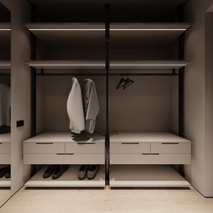 ตู้เสื้อผ้าแบบปรับแต่งได้ตู้เสื้อผ้าสองชั้นแบบหรูหราสำหรับห้องห้องนอน - Product Image 3