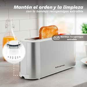 TS-MAXISTEEL Tostapane a 2 Fette con Fessura Extra Larga 1000W, 6 Livelli, in Acciaio Inossidabile - Product Image 4