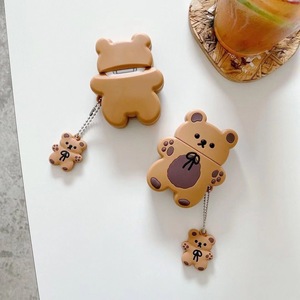 Fournisseur en gros d'étuis d'écouteurs en silicone 3D personnalisables en forme d'ours avec pendentif pour écouteurs sans fil - Product Image 4