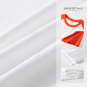 เสื้อยืดแขนสั้นคอตตอน 100% OEM สำหรับทุกเพศ พิมพ์โลโก้ได้ตามต้องการ เสื้อยืดคอกลมสำหรับทำงาน เสื้อยืดแขนแร็กแลนสำหรับพ่อแม่ลูก - Product Image 4