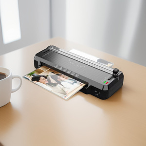 Laminatrice 3-in-1 all'ingrosso con perforatore e arrotondatore angoli per laminazione di formato A3, A4, A5, A6 per uso scolastico o ufficio - Product Image 1