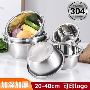 Stainless Steel Round <b>Colander</b> <b>Strainer</b> Bowl 304 Non Magnetic Kitchen Vegetable Washing Dishware For Home And Commercial Use - Product Image 3