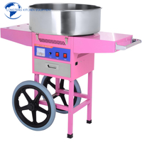 Machine commerciale à barbe à papa en acier inoxydable à haute production de couleur rose à long terme à vendre