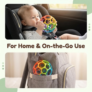 Set de Regalo Easy-Grasp <span class=keywords><strong>Oball</strong></span> - Juego de 2 Pelotas y Sonajeros Grasp the Day, Silicona Libre de BPA, Logotipo Personalizado Impreso, Unisex, Recién Nacido+ - Product Image 4