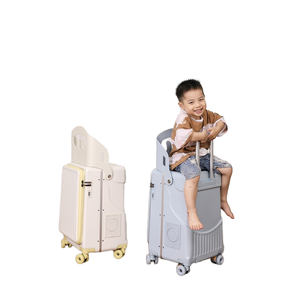 Детский чемодан-каталка 20 дюймов, водонепроницаемый, с передним открытием, на 4 колесах, с сиденьем для детей - Product Image 1