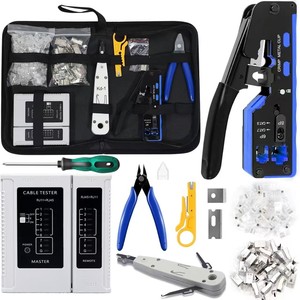 Network <b>Tool</b> <b>Kit</b> With Crimping Pliers And Cable Tester For Telecommunications Repair - Product Image 1