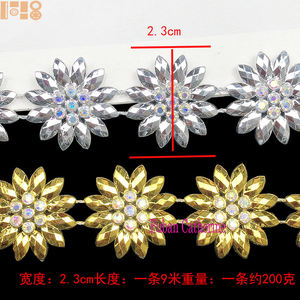 2026 신상 2.3cm 민족 소수민족 수제 장식 의류 라인스톤 체인 레이스 DIY 의류 트리밍 - Product Image 2