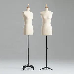 White Male Female Mannequin Torso Set, Dress Form Hollow Back Body T-shirt  Display, W/metal Stand for Counter Top 