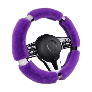 Housse de <span class=keywords><strong>volant</strong></span> de voiture en peluche artificielle élégante et légère pour femme, idéale pour la conduite - Product Image 1