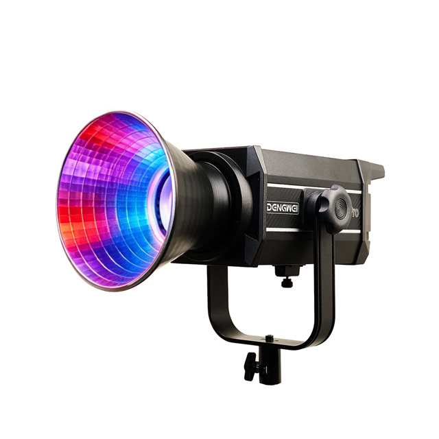 DENGWEI 200W LED RGB Video Light 2700-6500K CRI>96Ra 22500lm Cooling Fan COB Photography Studio Light with App Control 110-240V