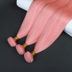 Fasci di trama dritte con ossa di colore rosa di alta qualità a lunghezza intera 100% estensioni di capelli umani russi - Product Image 2