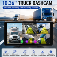 Système DVR professionnel AHD haute définition 5 canaux pour camion avec moniteur BSD et écran 10,36 pouces, vision nocturne pour travaux de construction