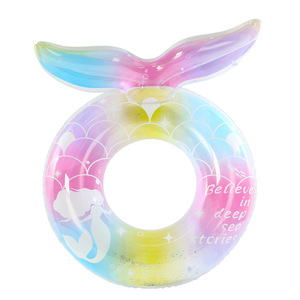 Mermaid Tail Swimming <b>Ring</b> For <b>Kids</b> PVC Inflatable Pool Float With High Buoyancy And Leak Proof Valve - Product Image 5