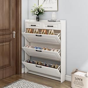 <span class=keywords><strong>Scarpiera</strong></span> Moderna in Legno Bianco <span class=keywords><strong>per</strong></span> 50 Paia di Scarpe, Mobile Organizzatore a 3 Ripiani <span class=keywords><strong>per</strong></span> la Casa - Product Image 5