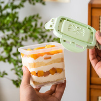 Boîtes à gâteaux en plastique recyclable pour cupcakes, collations, mousse, tiramisu, crème glacée, lait de soja, fruits, emballage de 650 ml