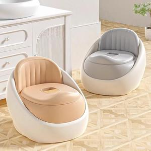 Siège de toilette d'apprentissage pour bébé en plastique avec coussin en PU souple et couvercle, chaise de propreté en plastique pour bébé - Product Image 1