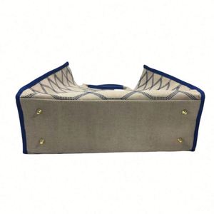 Bolsa de Compras Personalizada y Elegante para Mujer, Diseño de Barco en Lona Blanca con Asa de Algodón, Impermeable, para Viajes de Verano - Product Image 1