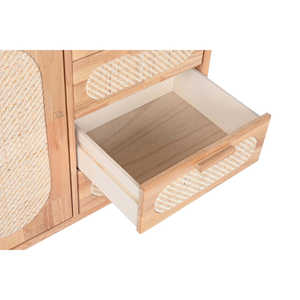 Buffet en bois de caoutchouc et rotin 73,5x35x78cm Naturel - Product Image 4