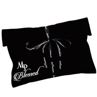 Pochette à cheveux écologique avec logo personnalisé imprimé, avec ruban, rabat en velours noir de luxe pour perruque, cosmétiques, poussière, cadeau, sac à bijoux