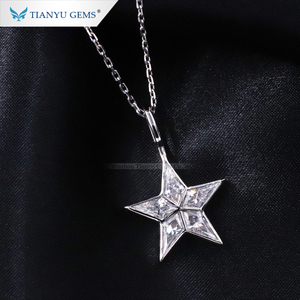Tianyu gemas colgante de platino 4*8,5mm cometa corte moissanite PT950 de collar para las mujeres
