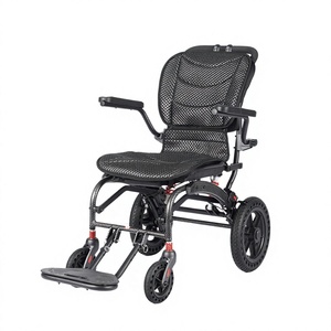 Fauteuil roulant manuel pliable léger en alliage d'aluminium DIVOUS D9008 avec frein en U, certifié CE, pour transport extérieur et usage handicapés - Product Image 1