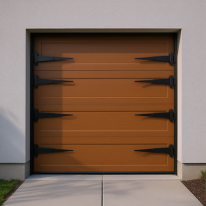 Kit de quincaillerie magnétique décoratif noir pour porte de garage, 4 charnières, 2 poignées, style industriel en acier, fonctionnement manuel - Product Image 2