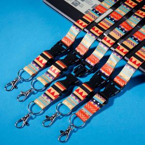 Lanière en polyester écologique multicolore avec impression offset, logo personnalisé, crochet pour sangle de téléphone portable anime - Product Image 1