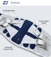 Ceinture de soutien lombaire personnalisée avec logo, double sangle de traction, respirante, en maille, pour le dos