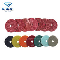 Tampons de polissage humides en diamant de 4 pouces, tampons en mousse de polissage personnalisables OEM pour le polissage du granit et du marbre, 100 mm