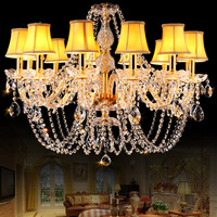 Lustre en cristal de luxe, luminaire suspendu en forme de bougie pour salon, salle à manger, chambre, hôtel, villa, décoration de mariage