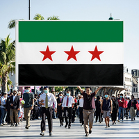 Drapeau de la Syrie 100% polyester 3*5 pieds (90x150 cm) de haute qualité, très vendu, avec deux œillets