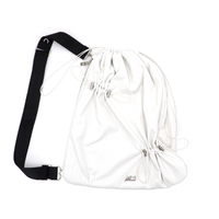 Sac fourre-tout léger YIEYIE en similicuir blanc nuage, style coréen, avec fermeture éclair et accès latéral facile, marque originale, prêt à la vente.