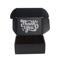 Boîte d'expédition en carton ondulé noir personnalisée avec intérieur personnalisé, pliable, pour l'e-commerce, emballage en papier