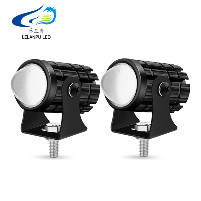 Lelanpu 2.6inch Led Mini Lens Lights Motorcycle Spotlight Dual Color Led Fog Light High Low Beam Driving Light for Motorcycle